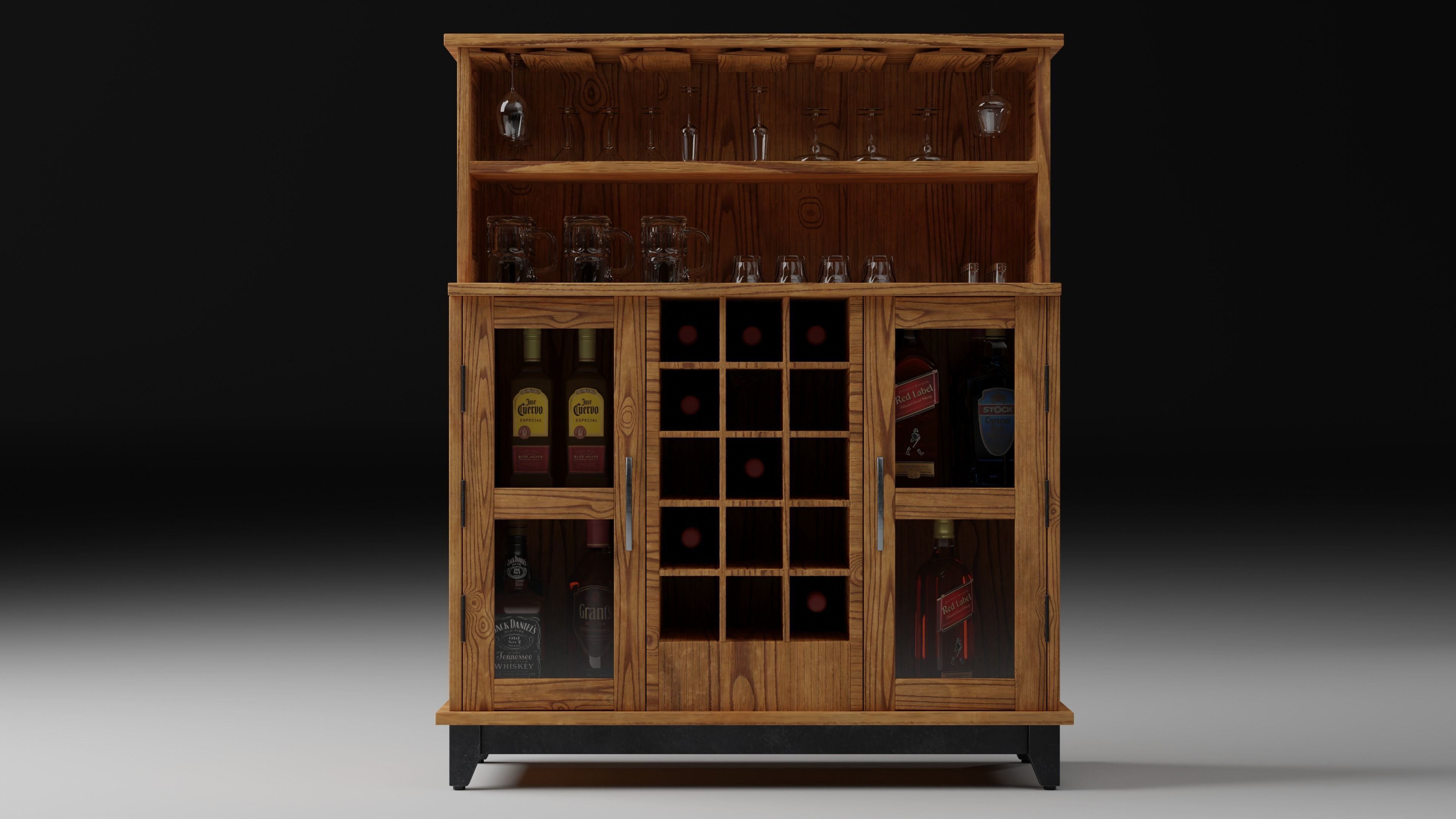 Bar Cabinet 3D model_12