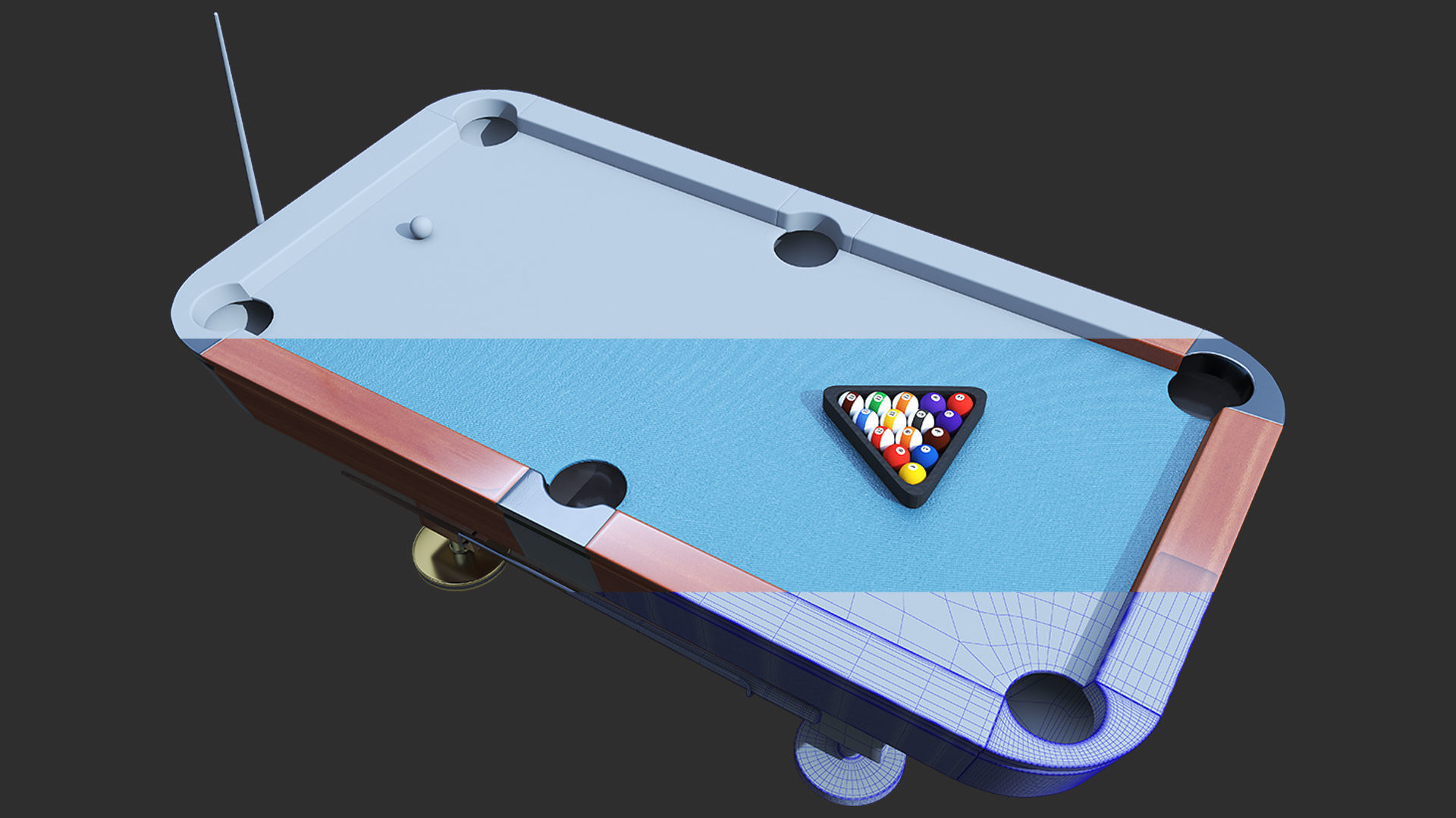 Billiard pool table 3D model_4