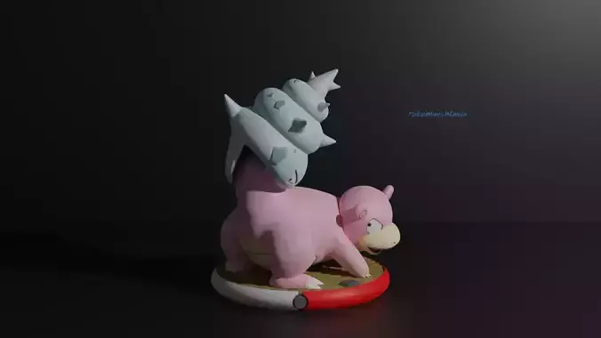 Slowbro pokemon 3D print model 3D print model