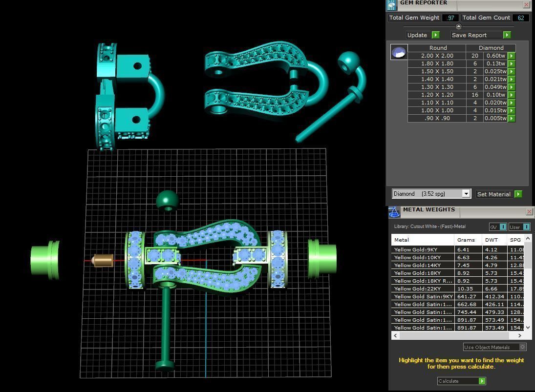Force Large diamond bracelet 3D print model_7