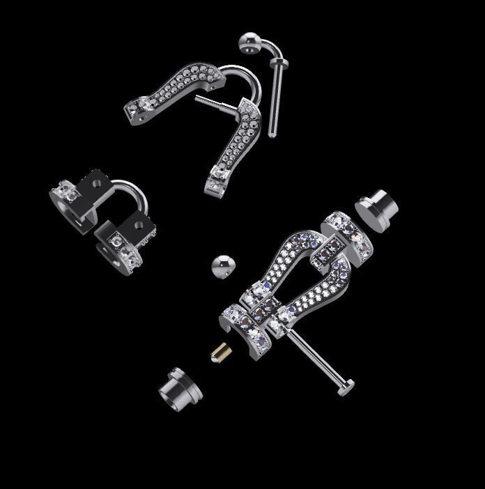 Force Large diamond bracelet 3D print model_3