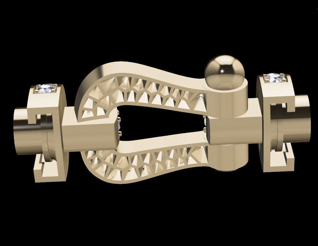 Force Large diamond bracelet 3D print model_2
