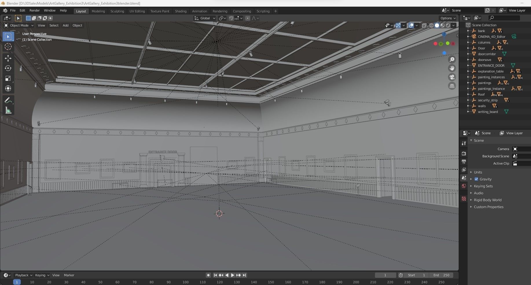 Art Gallery Exhibition 3 3D model_17