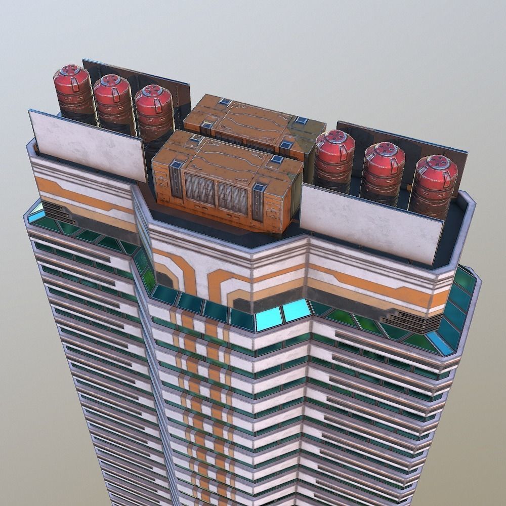 Sci-Fi Building 1 Low-poly 3D model_6