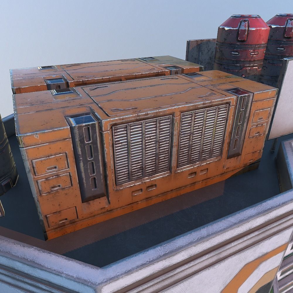 Sci-Fi Building 1 Low-poly 3D model_10