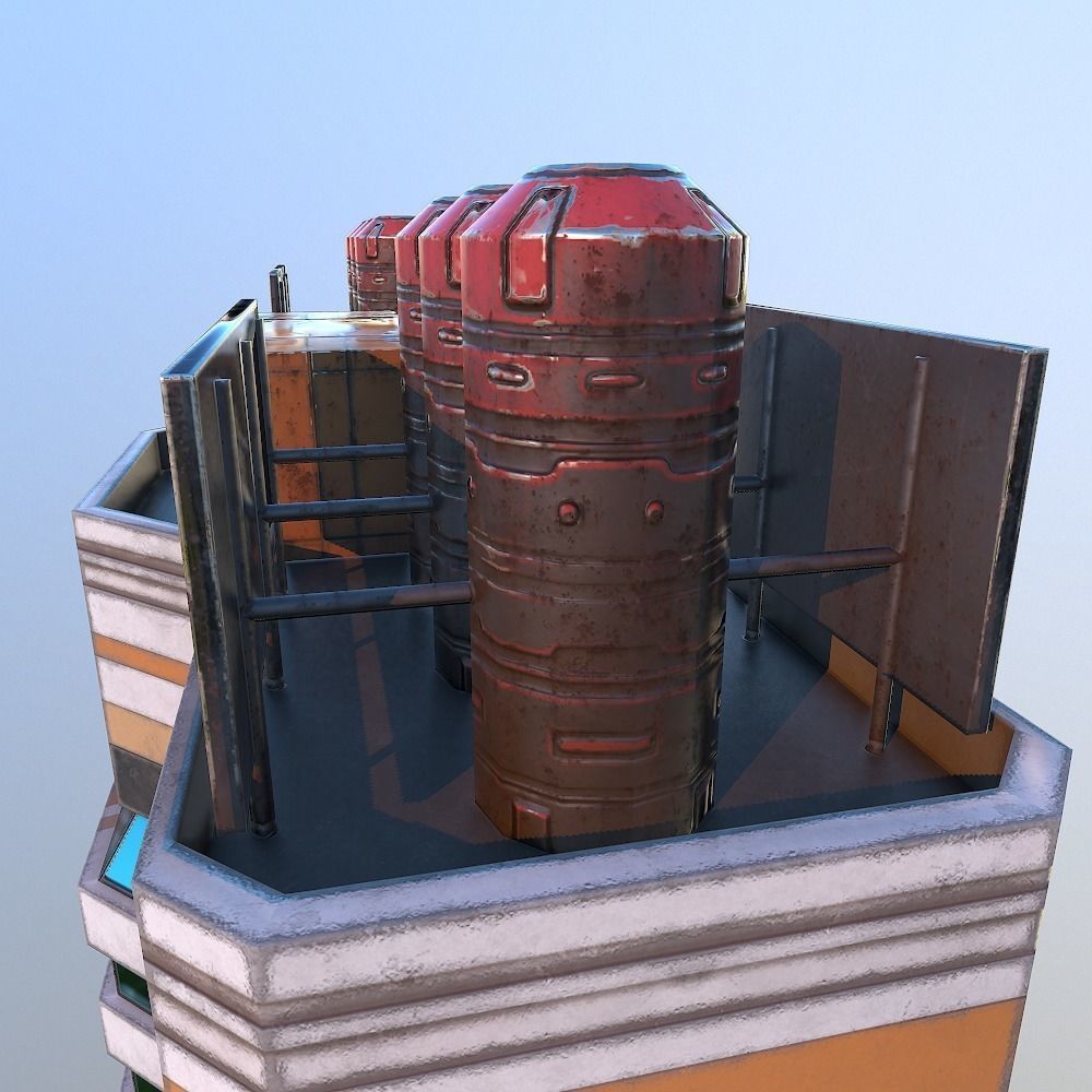 Sci-Fi Building 1 Low-poly 3D model_11