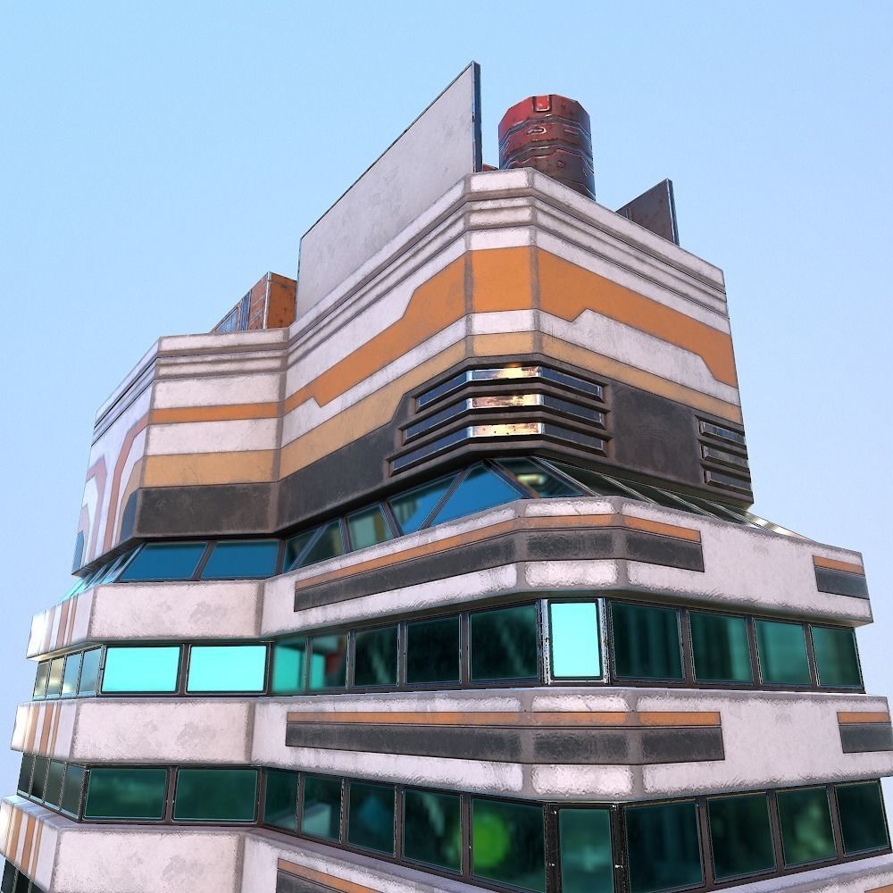 Sci-Fi Building 1 Low-poly 3D model_9
