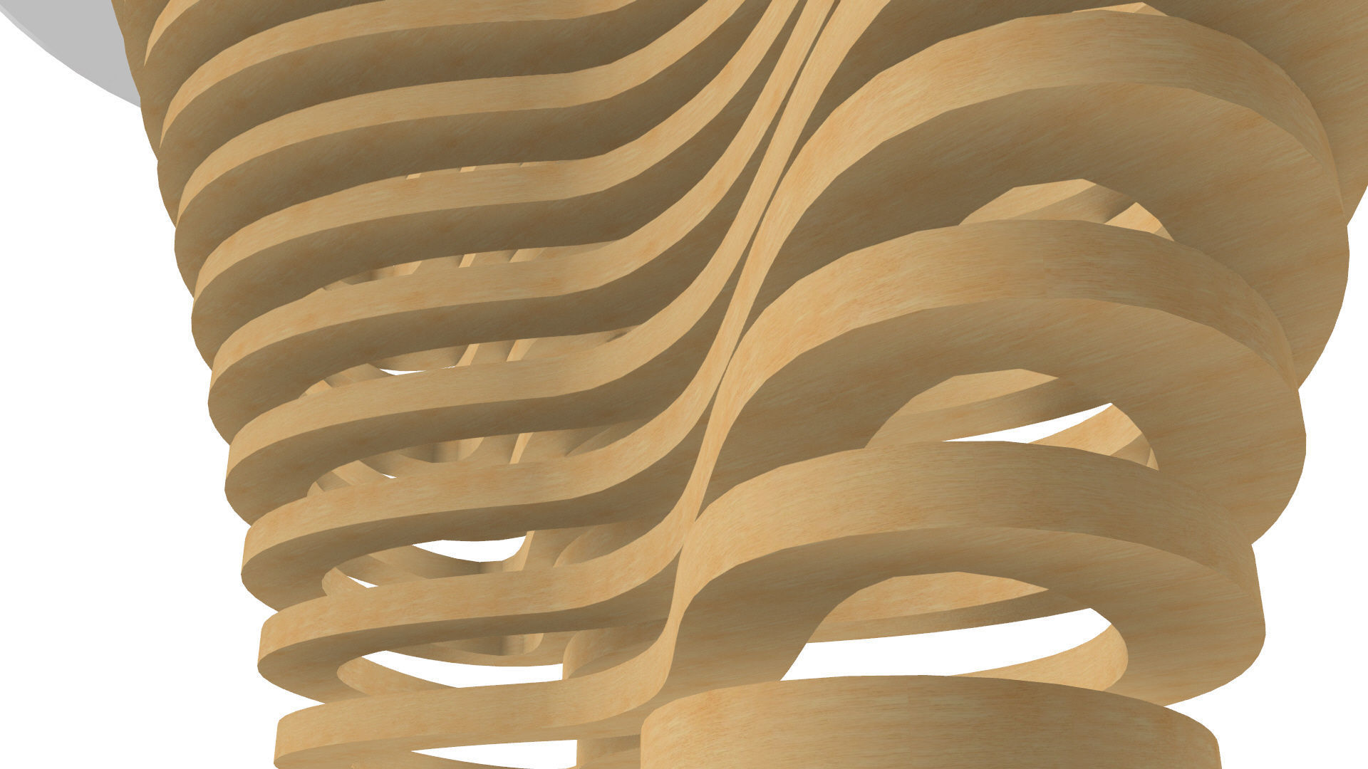 Ribbon Wooden Decorative Table 3D model_17