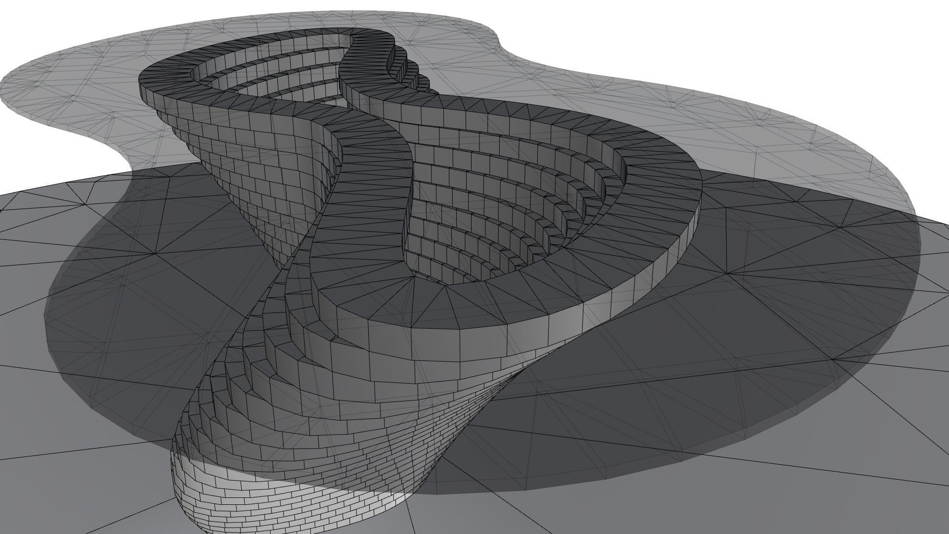 Ribbon Wooden Decorative Table 3D model_25