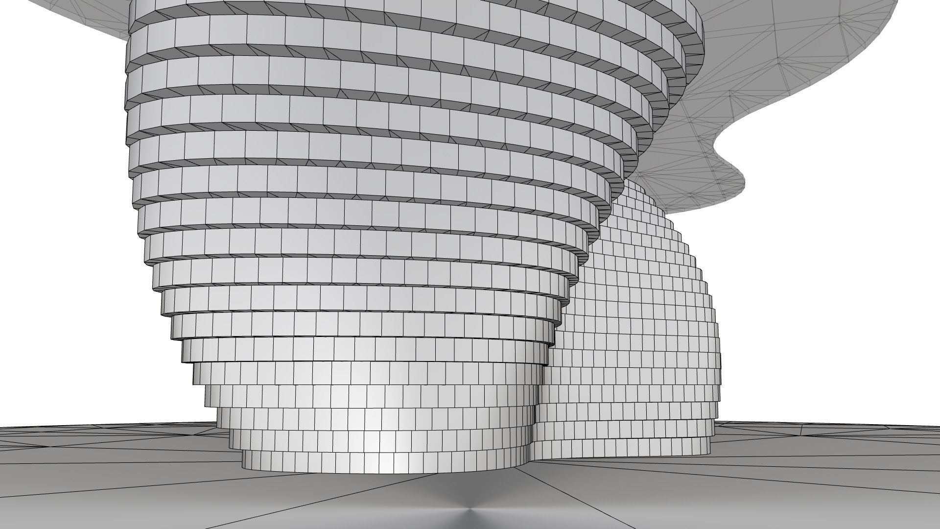 Ribbon Wooden Decorative Table 3D model_26