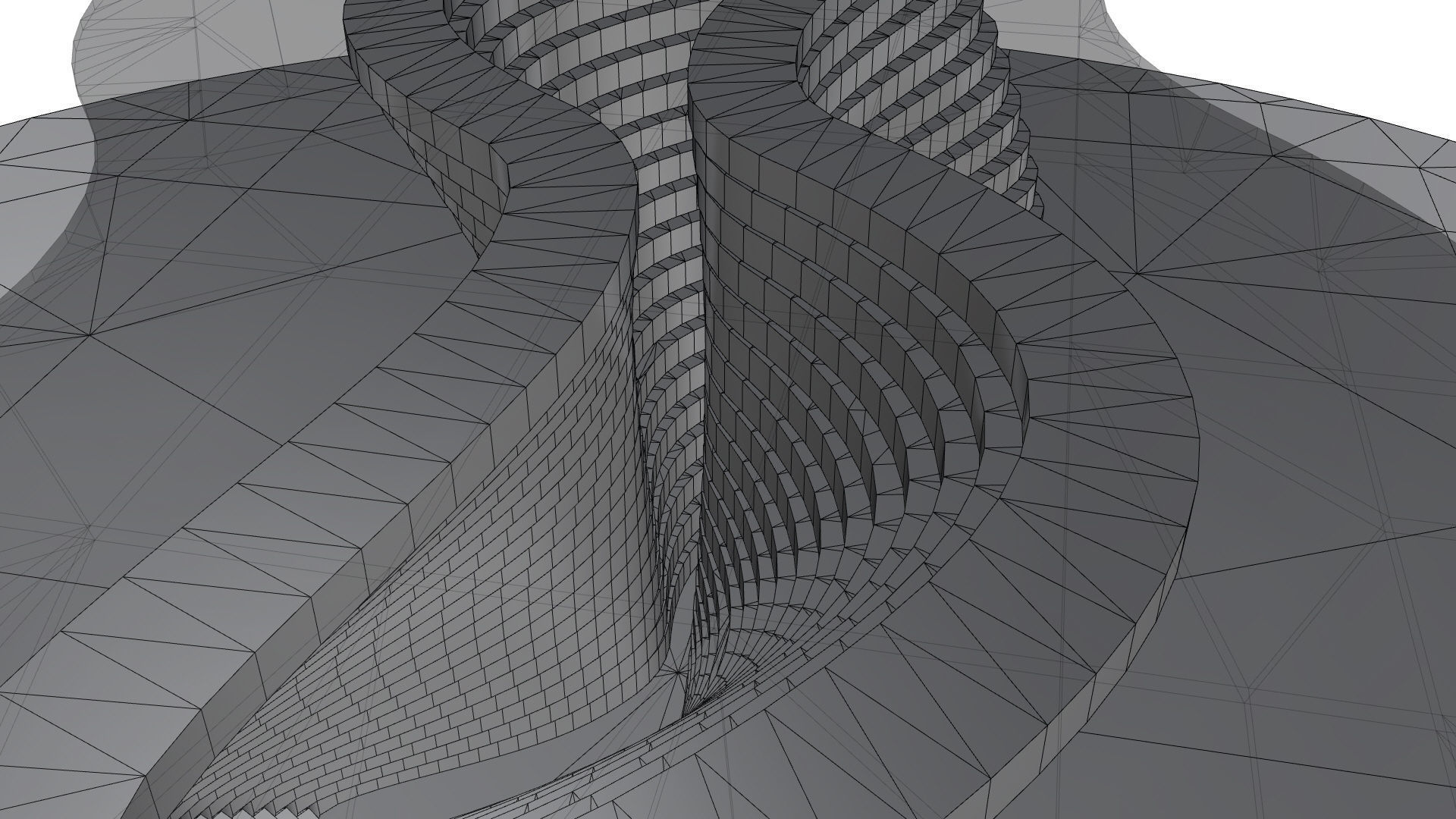 Ribbon Wooden Decorative Table 3D model_29