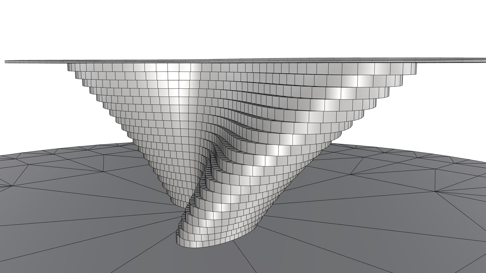 Ribbon Wooden Decorative Table 3D model_27