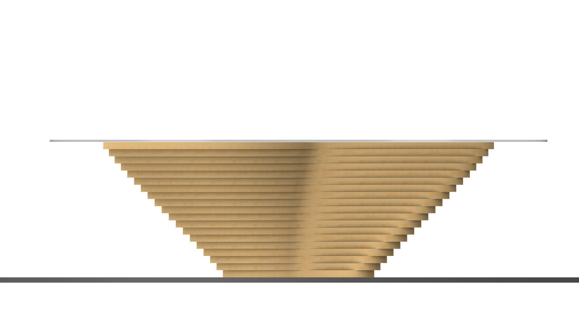 Ribbon Wooden Decorative Table 3D model_19