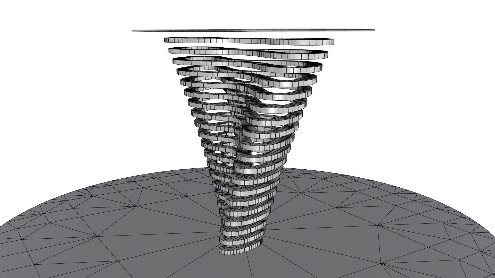 Ribbon Wooden Decorative Table 3D model_36