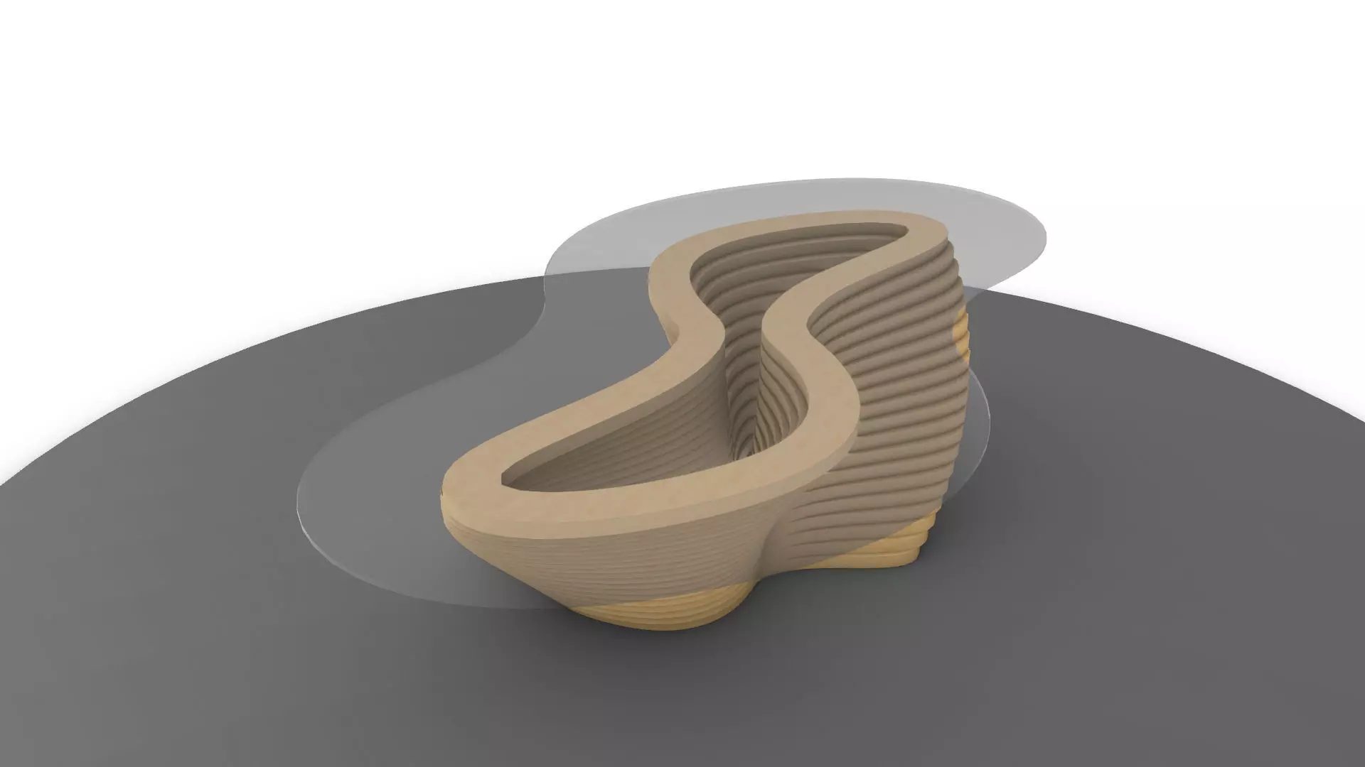 Ribbon Wooden Decorative Table 3D model_0