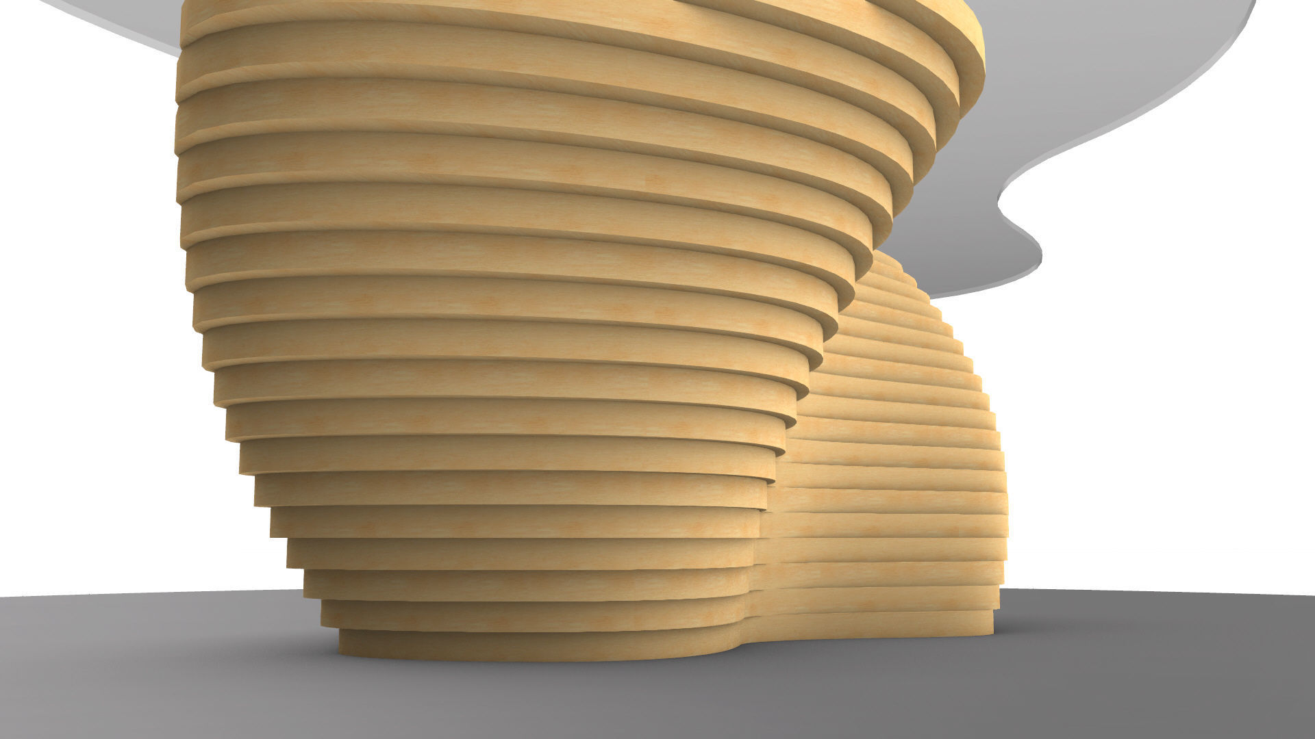 Ribbon Wooden Decorative Table 3D model_6
