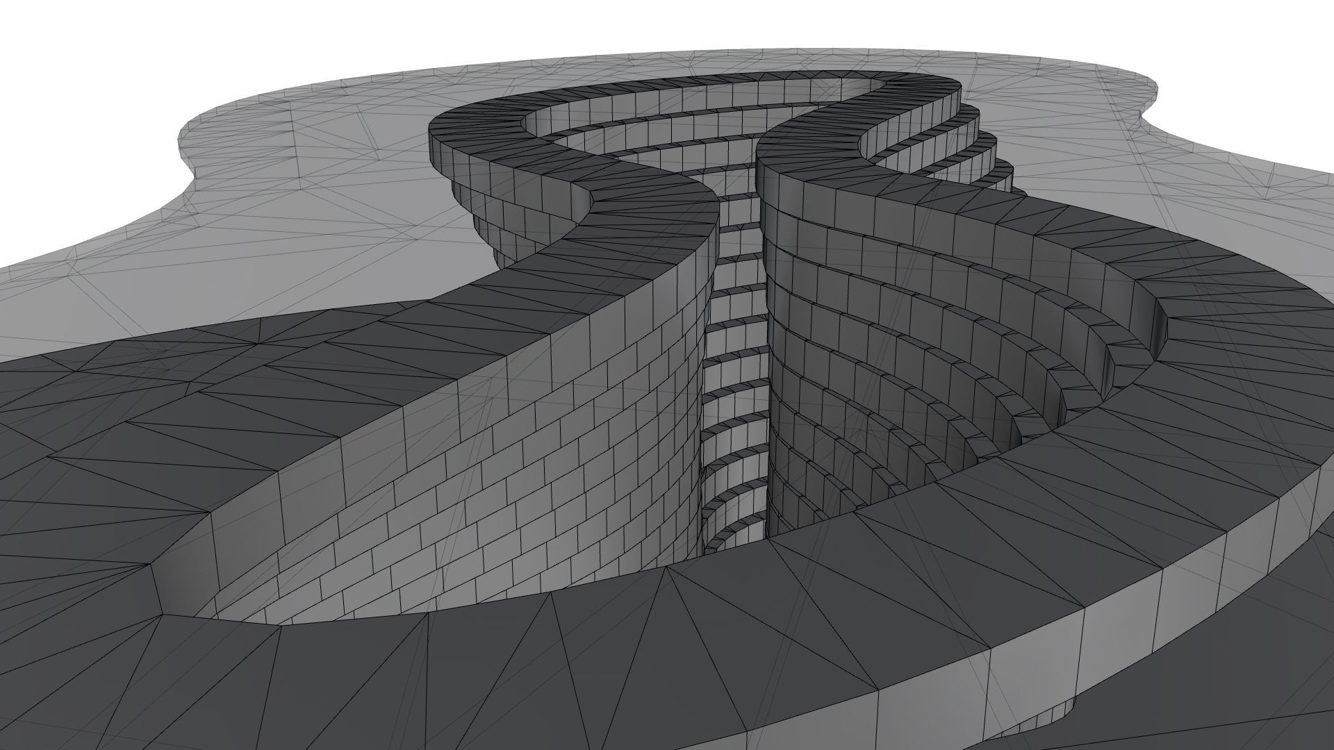 Ribbon Wooden Decorative Table 3D model_30