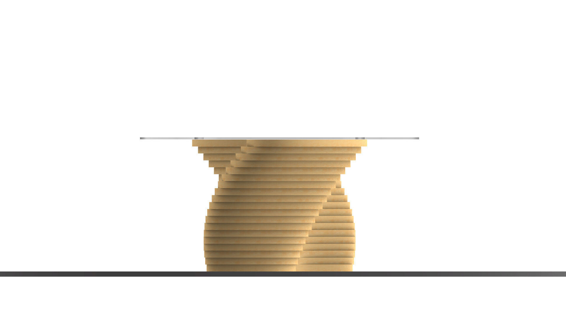 Ribbon Wooden Decorative Table 3D model_20