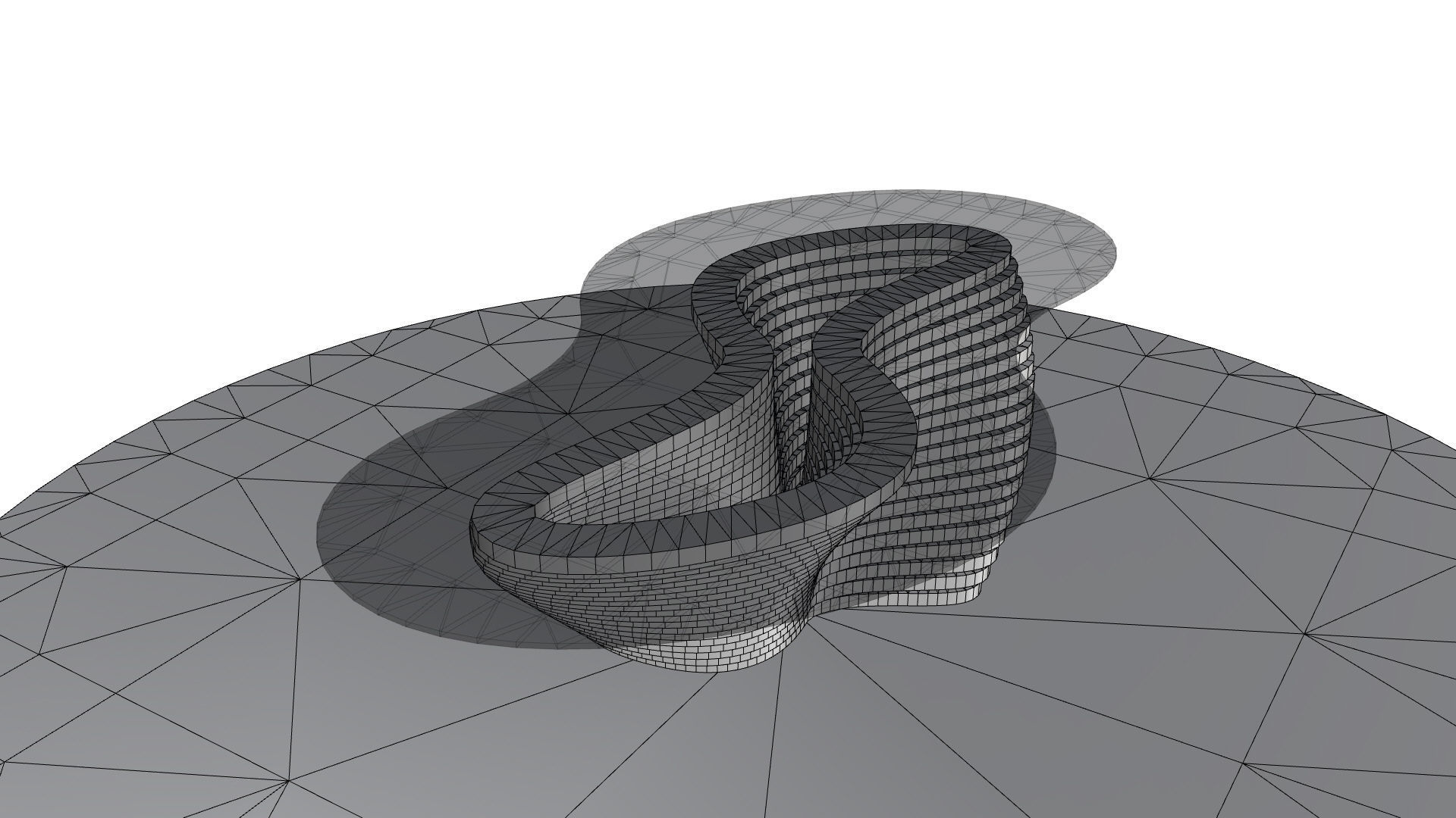 Ribbon Wooden Decorative Table 3D model_22