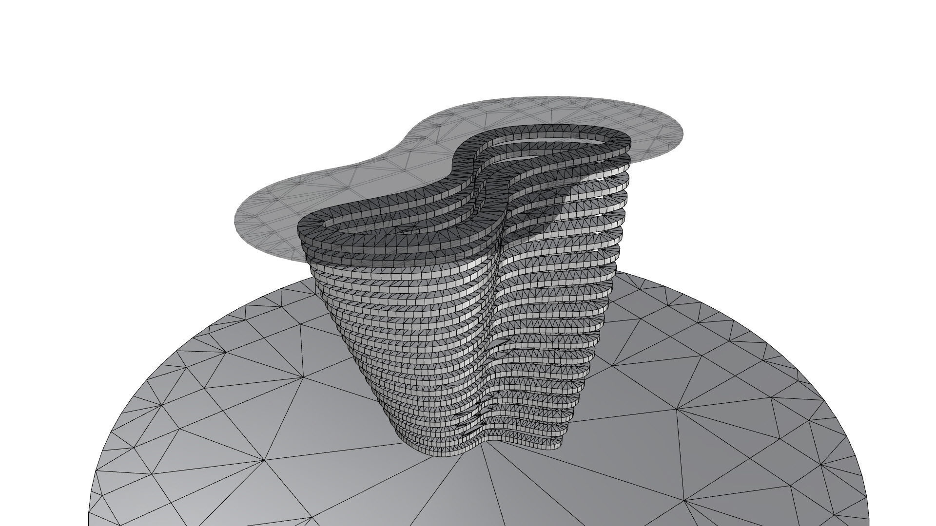 Ribbon Wooden Decorative Table 3D model_35