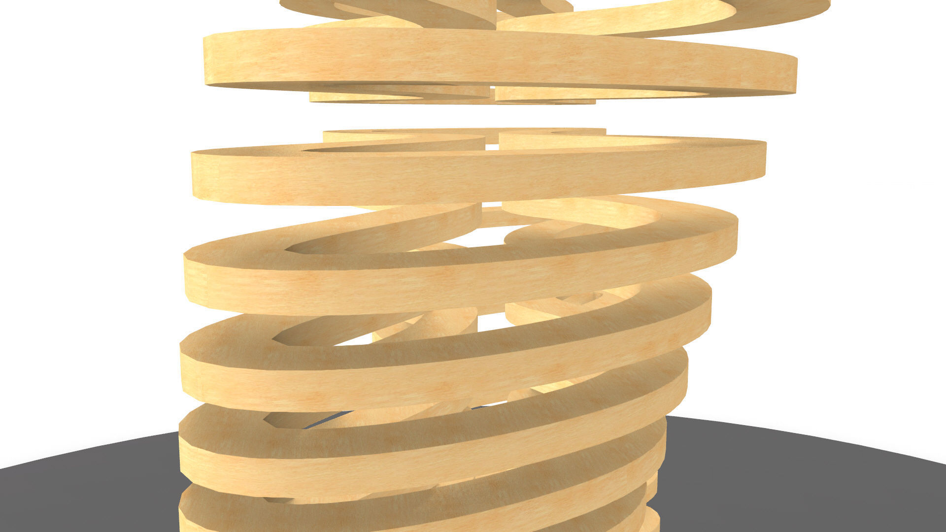 Ribbon Wooden Decorative Table 3D model_18