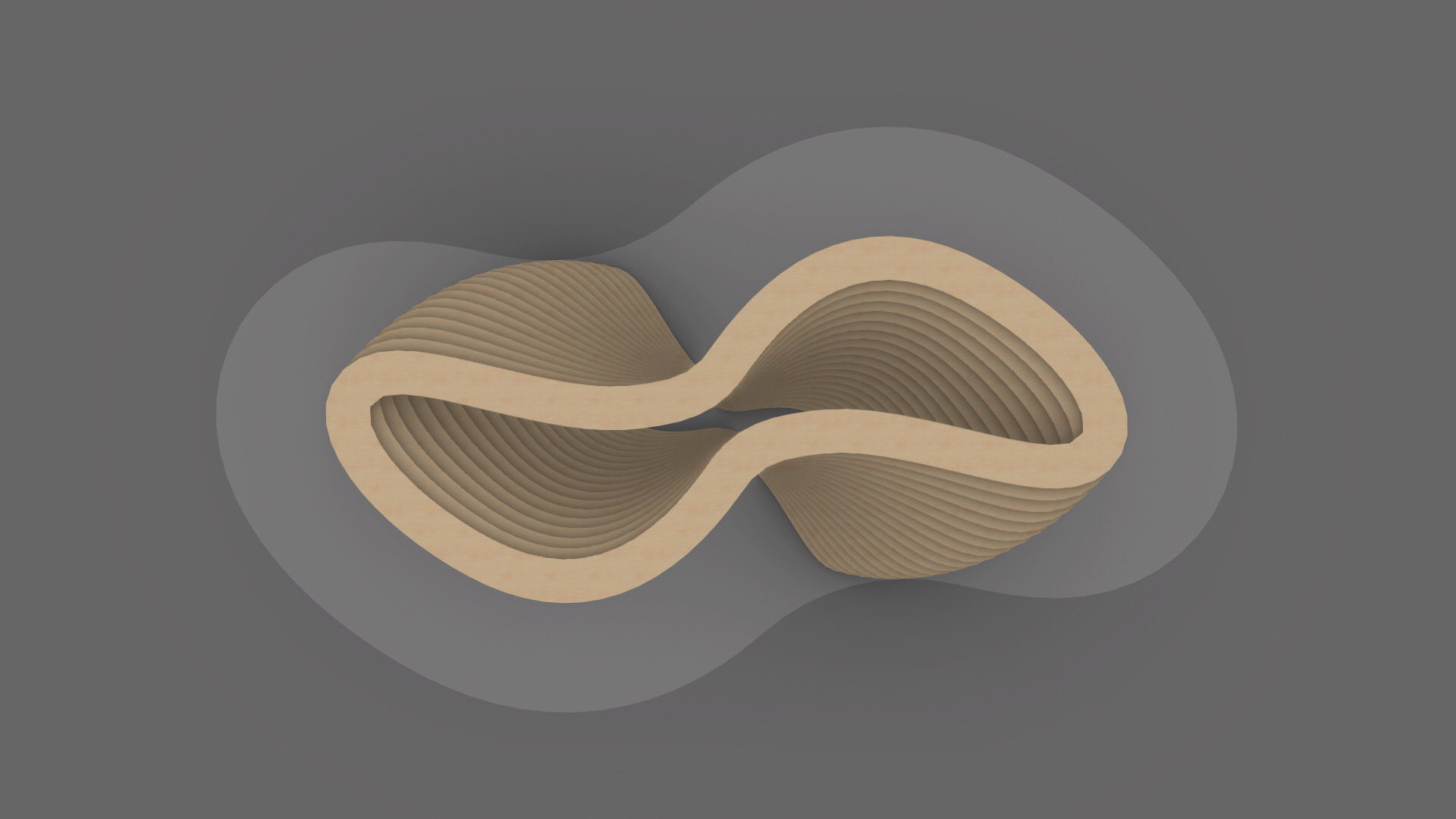 Ribbon Wooden Decorative Table 3D model_21