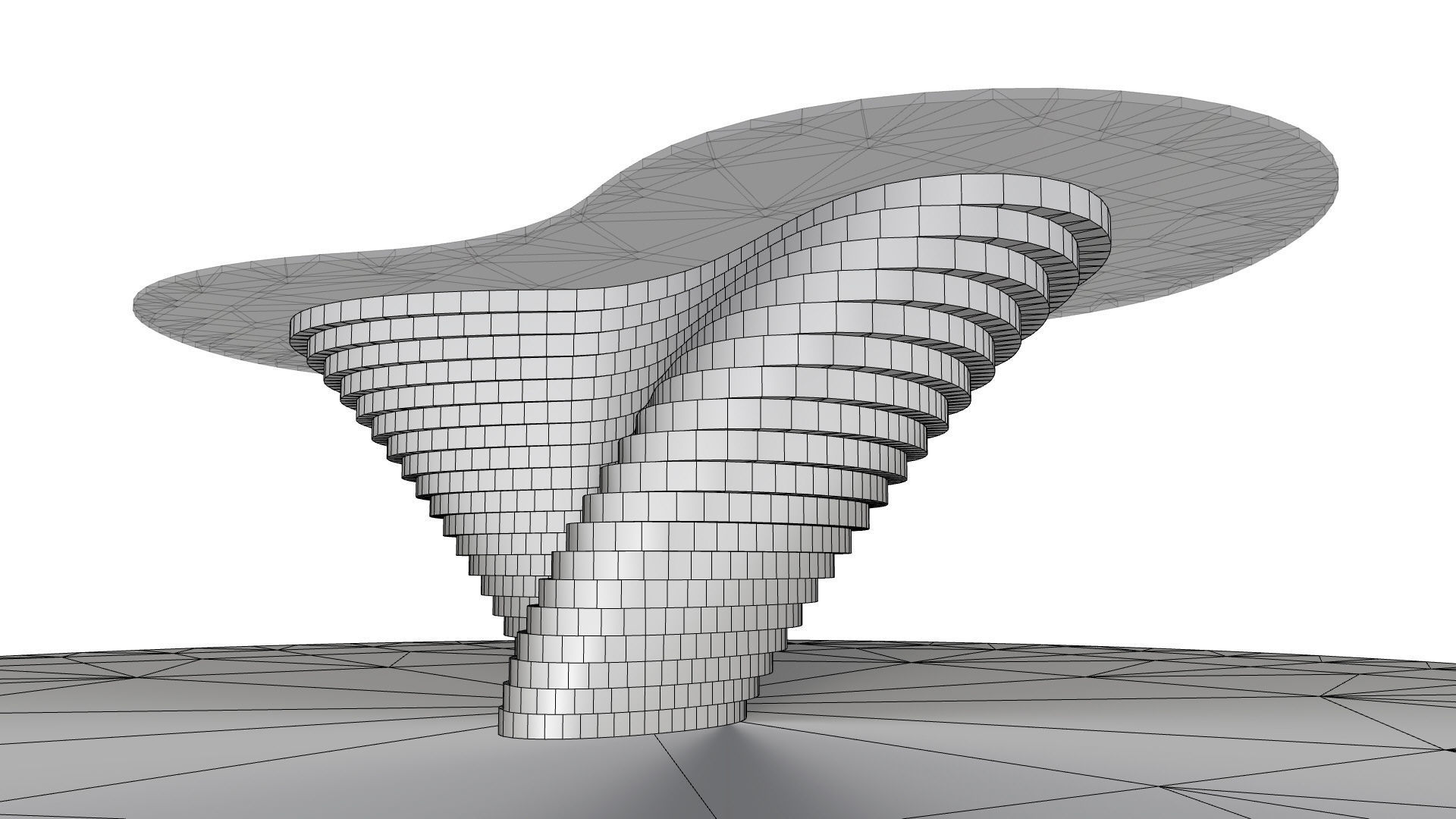 Ribbon Wooden Decorative Table 3D model_28