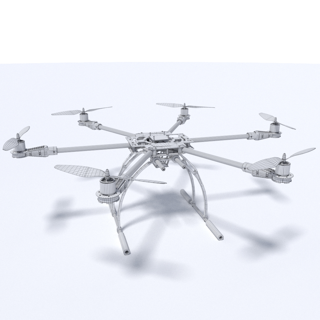 hexacopter quadcopter 3D model_10