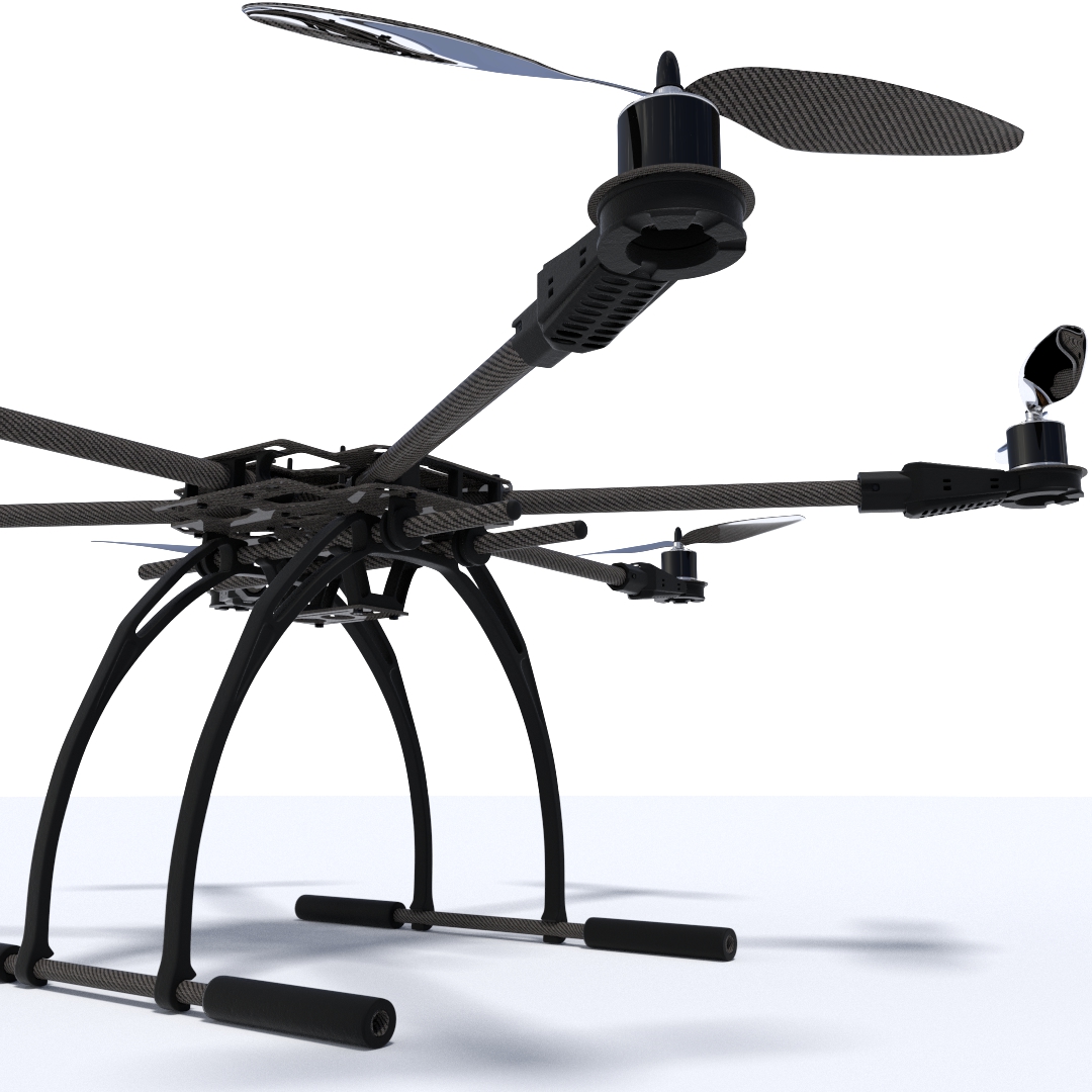 hexacopter quadcopter 3D model_2