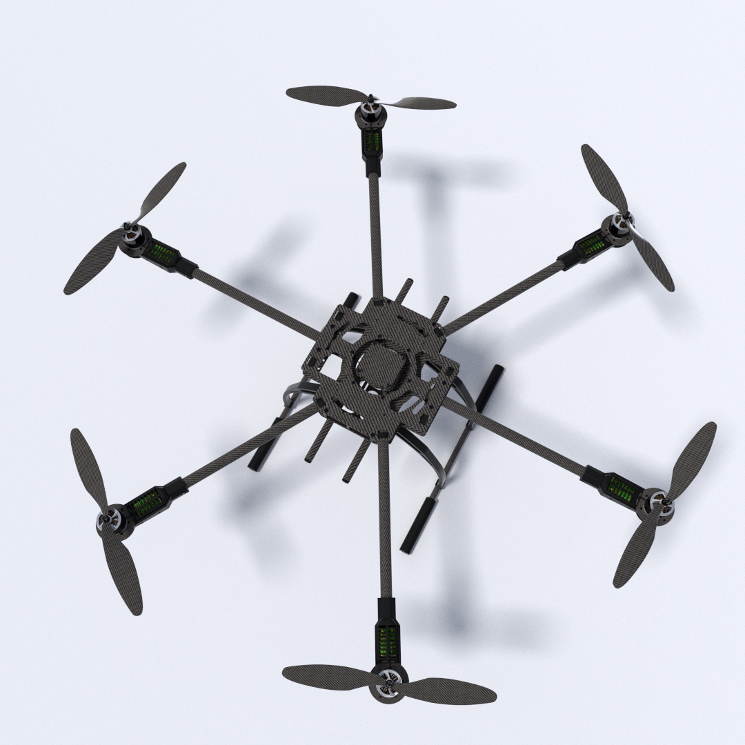 hexacopter quadcopter 3D model_3