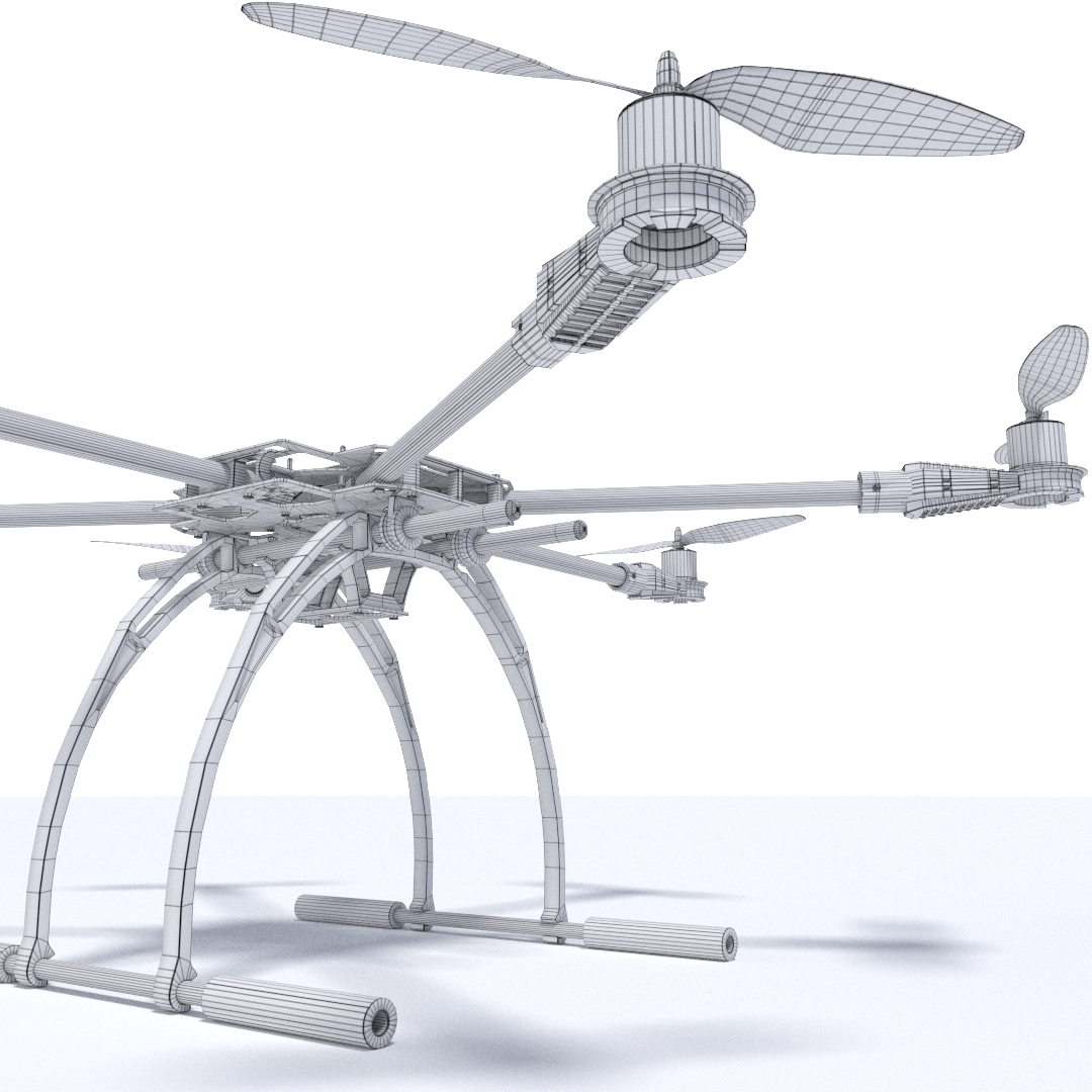 hexacopter quadcopter 3D model_11