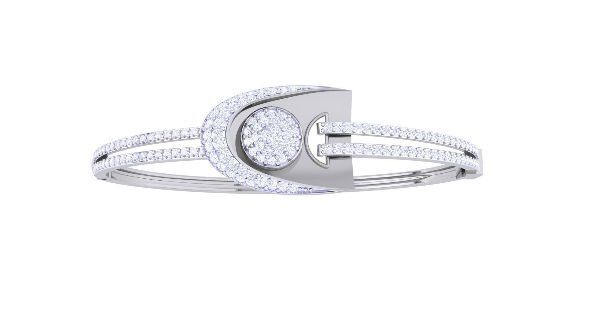 Loop High Jewelry Italian Diamond Bracelets 3dm stl obj gltf 3D print model_8