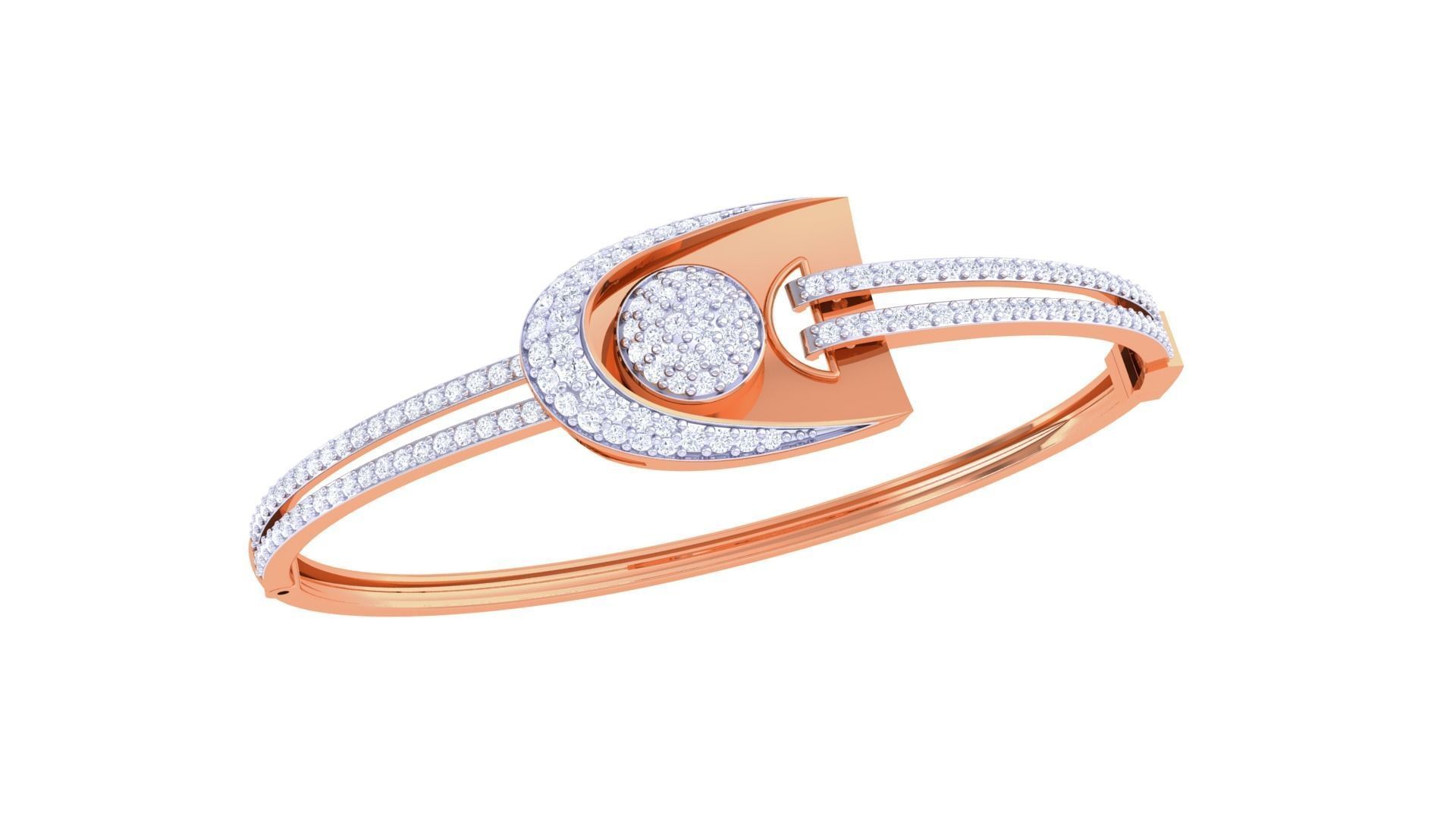 Loop High Jewelry Italian Diamond Bracelets 3dm stl obj gltf 3D print model_6