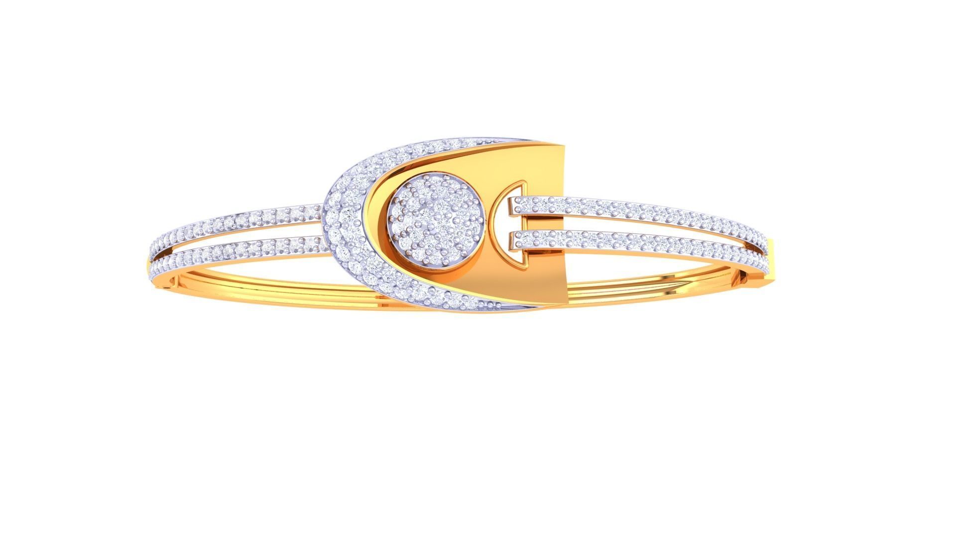 Loop High Jewelry Italian Diamond Bracelets 3dm stl obj gltf 3D print model_7