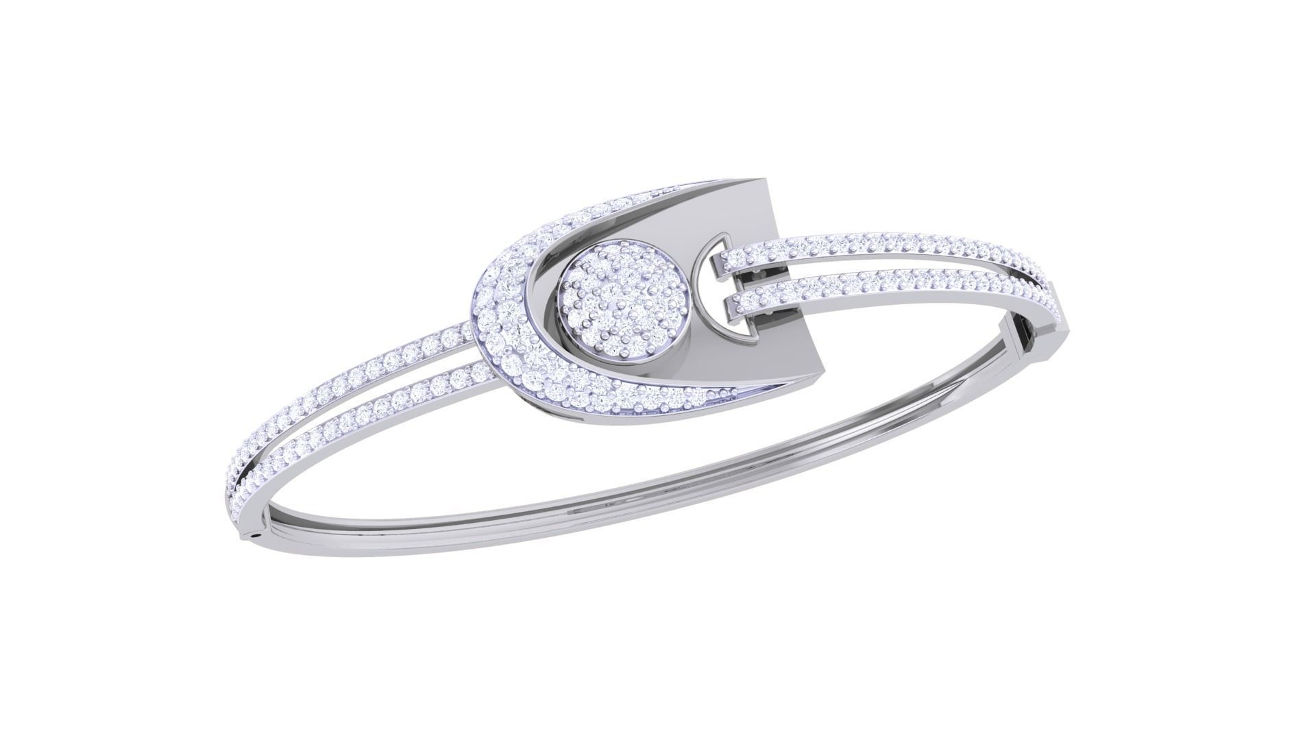 Loop High Jewelry Italian Diamond Bracelets 3dm stl obj gltf 3D print model_5