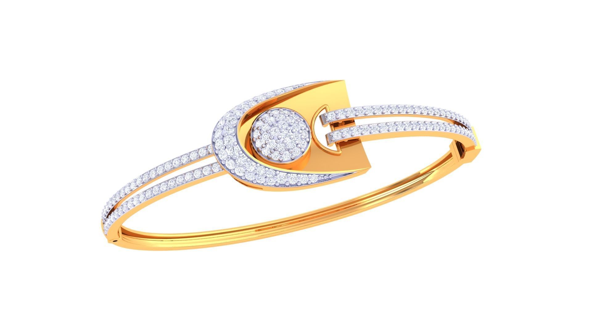 Loop High Jewelry Italian Diamond Bracelets 3dm stl obj gltf 3D print model_4