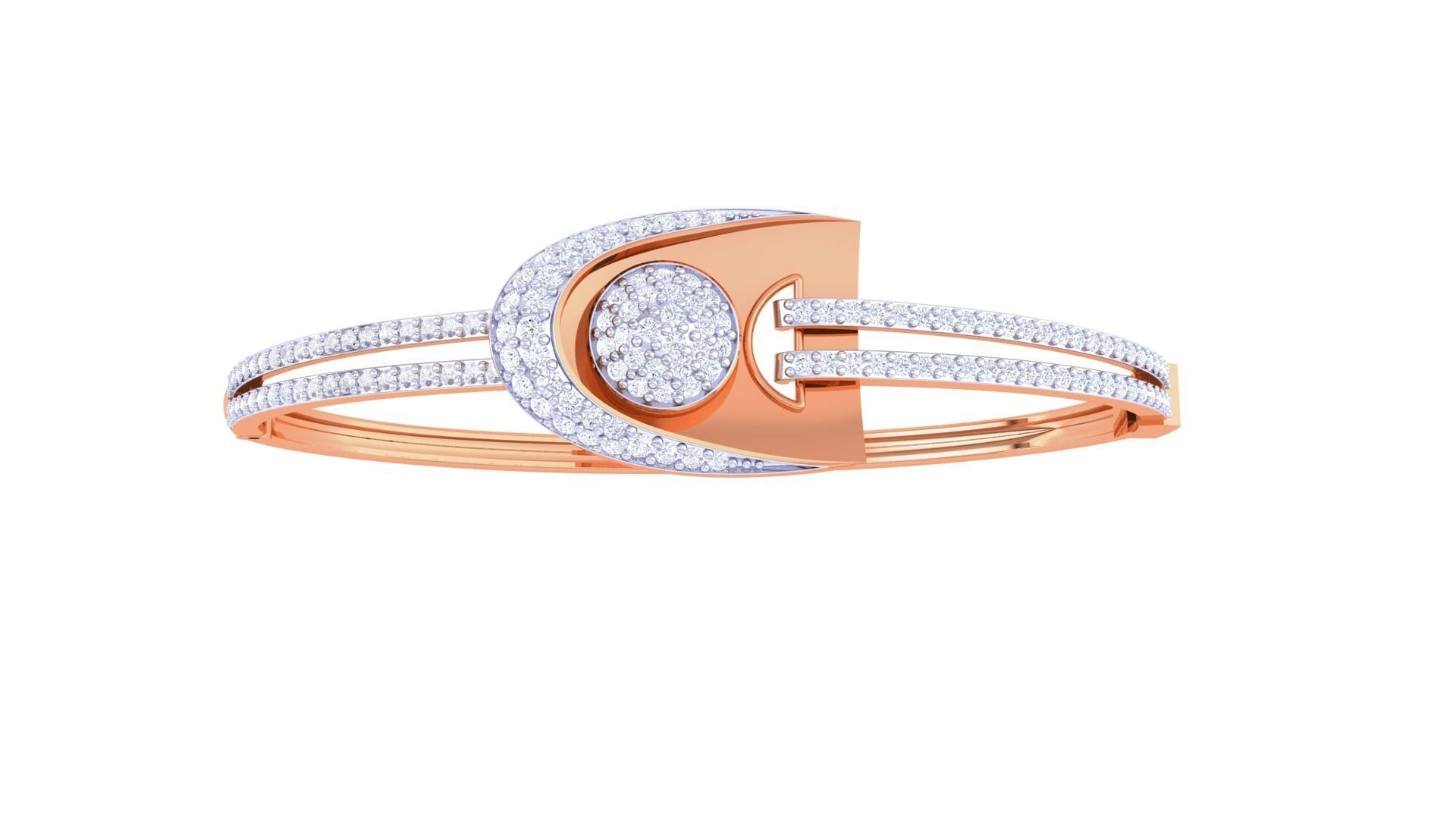 Loop High Jewelry Italian Diamond Bracelets 3dm stl obj gltf 3D print model_9