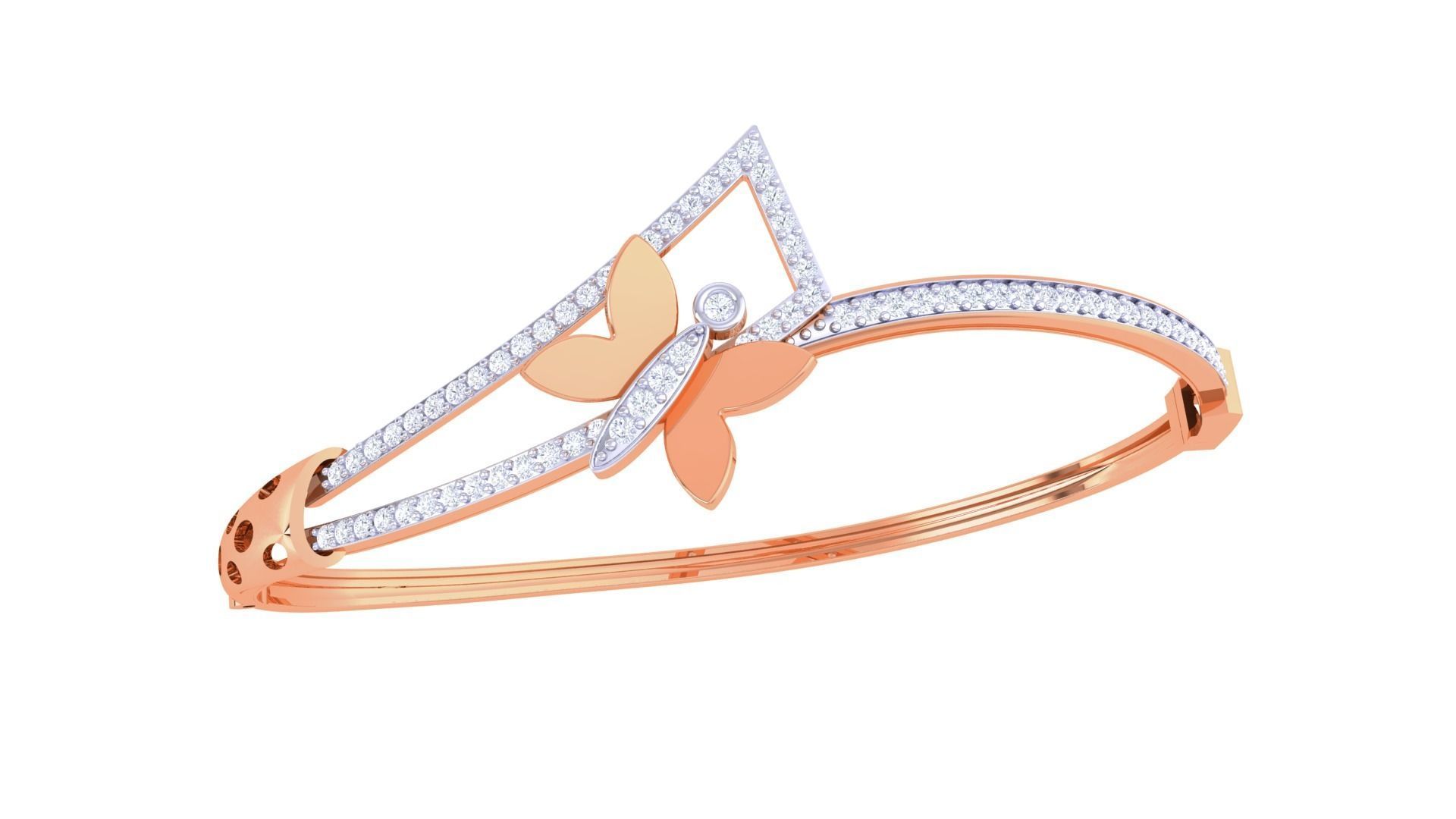 Butterfly High Jewelry Italian Diamond Bracelets 3dm stl obj  3D print model_5