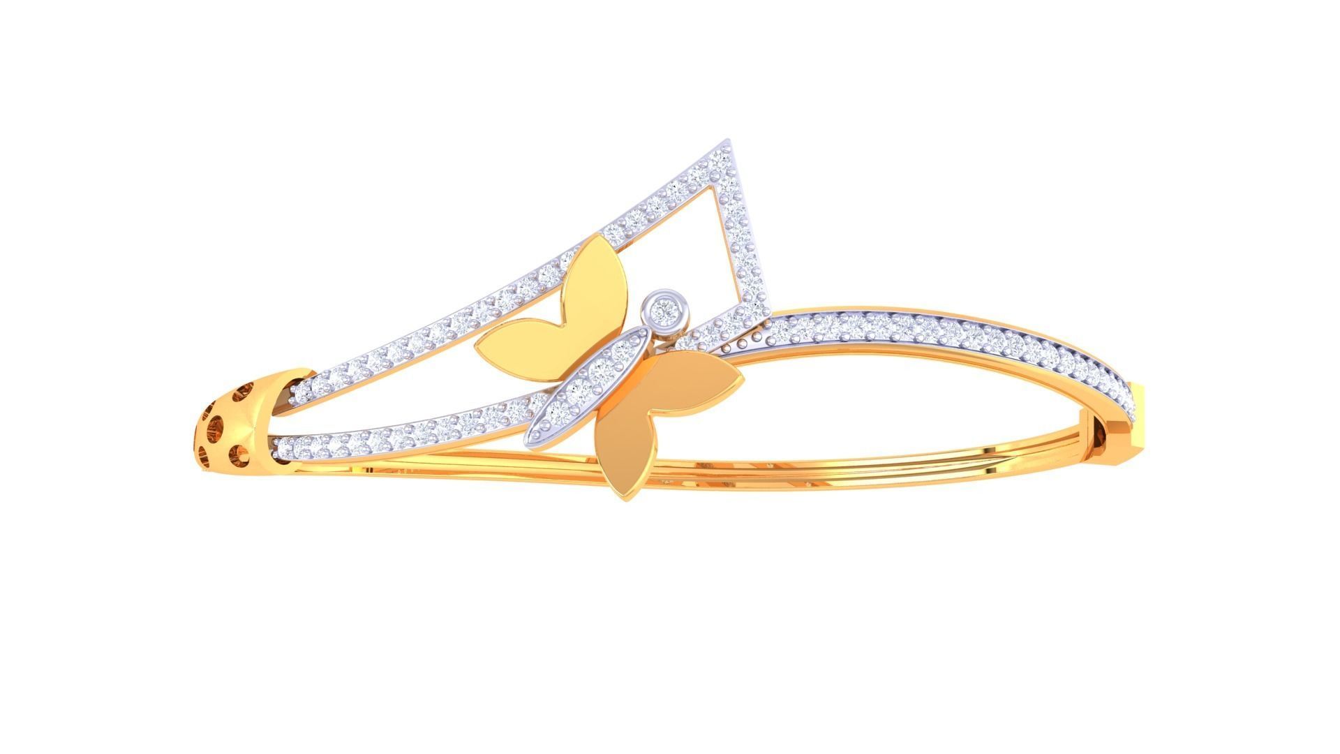 Butterfly High Jewelry Italian Diamond Bracelets 3dm stl obj  3D print model_7