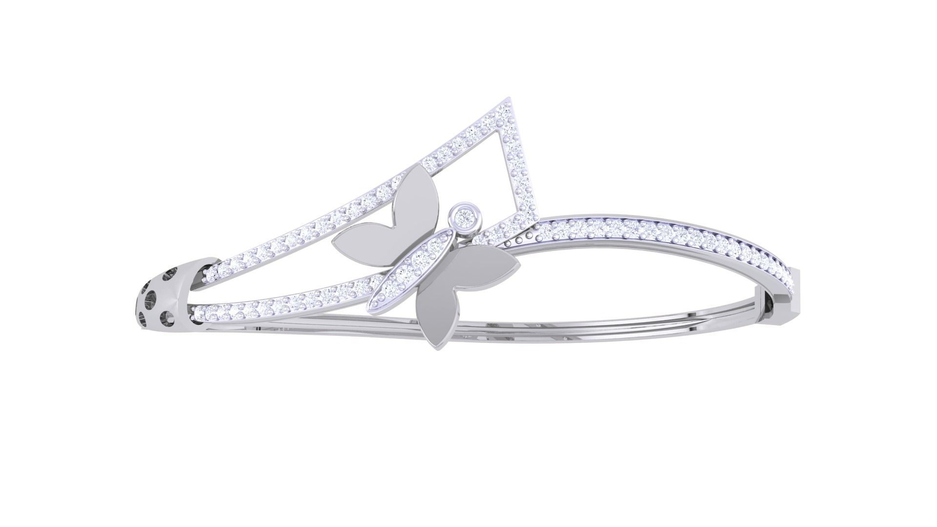 Butterfly High Jewelry Italian Diamond Bracelets 3dm stl obj  3D print model_9