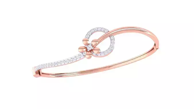 Flower High Jewelry Italian Diamond Bracelets 3dm stl obj gltf