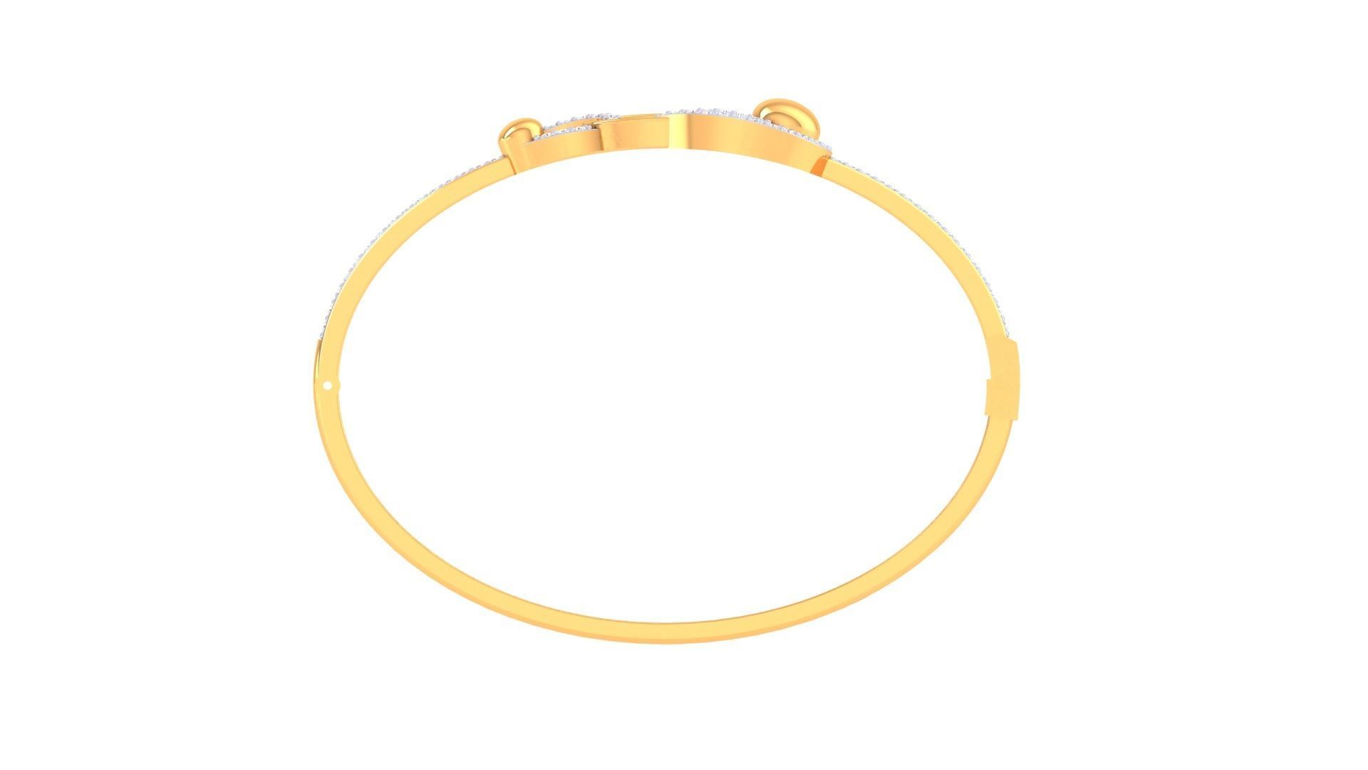 Loop Lock High Jewelry Italian Diamond Bracelets 3dm stl obj 3D print model_10