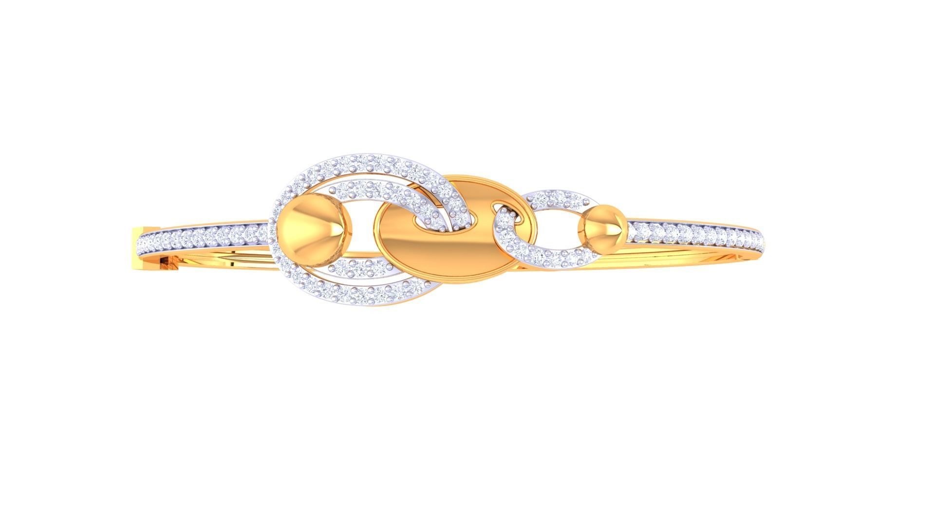 Loop Lock High Jewelry Italian Diamond Bracelets 3dm stl obj 3D print model_9