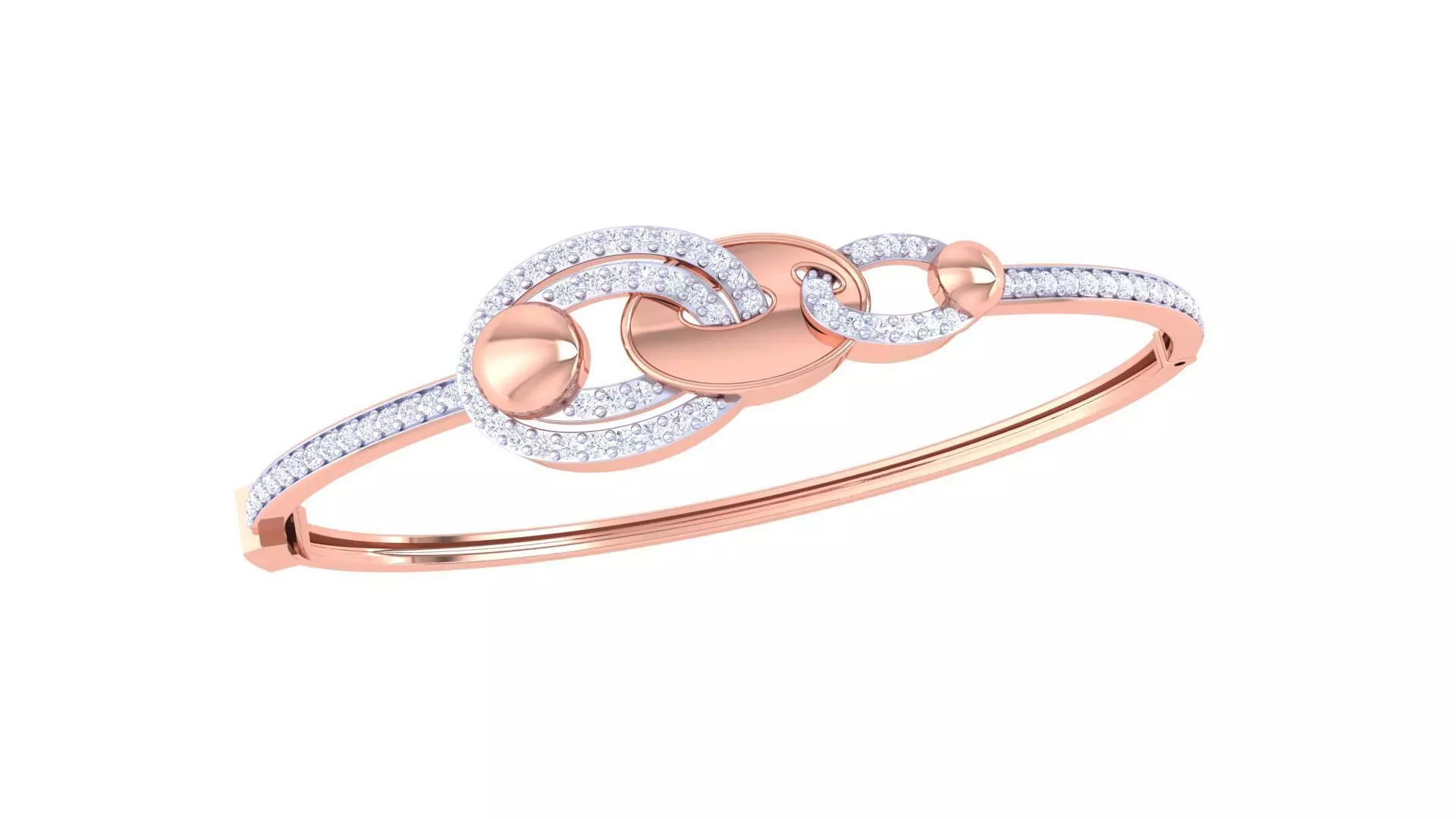 Loop Lock High Jewelry Italian Diamond Bracelets 3dm stl obj 3D print model_0