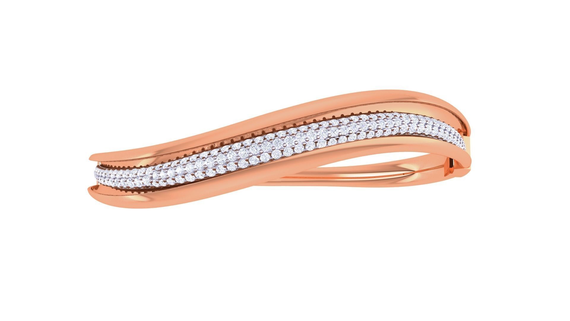 Twisted High Jewelry Italian Diamond Bracelets 3dm stl obj gltf 3D print model_9