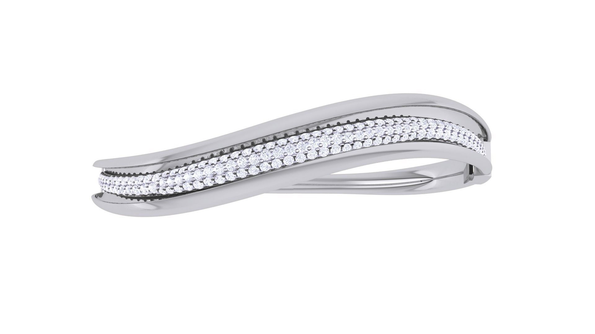 Twisted High Jewelry Italian Diamond Bracelets 3dm stl obj gltf 3D print model_7