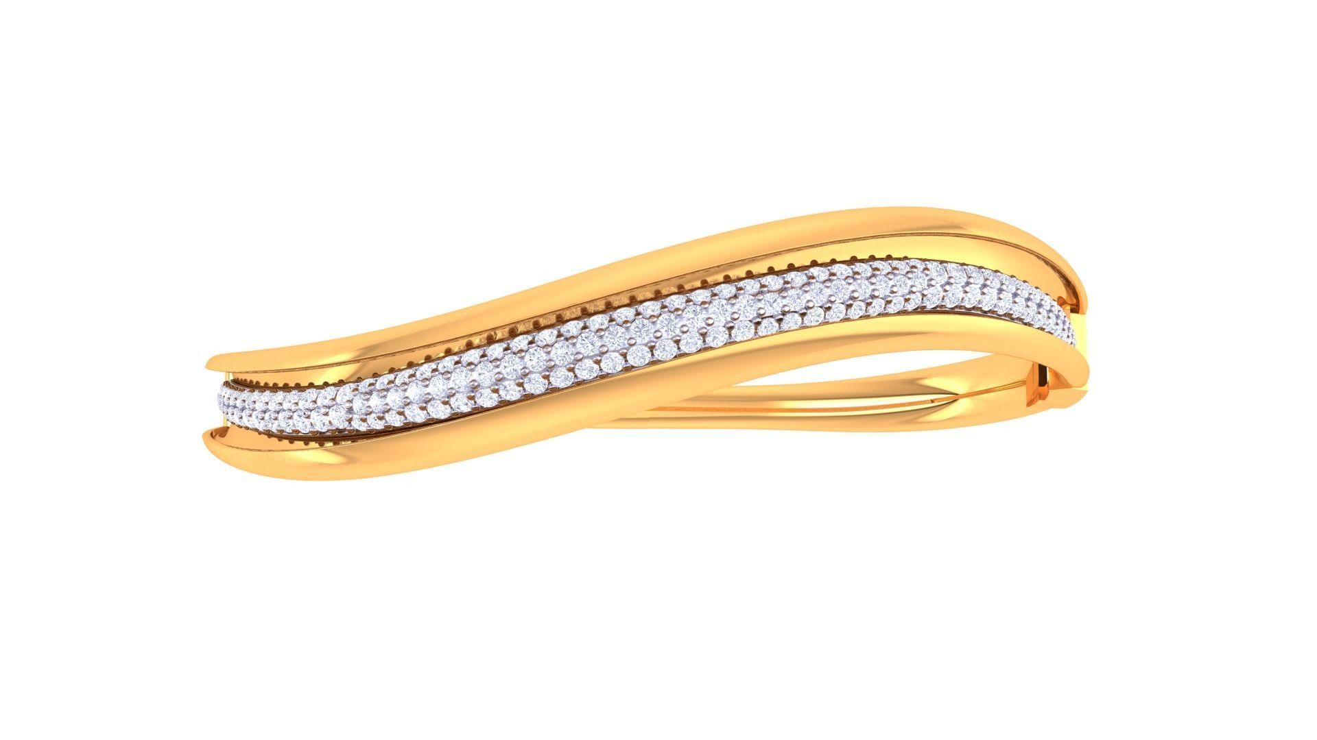 Twisted High Jewelry Italian Diamond Bracelets 3dm stl obj gltf 3D print model_8