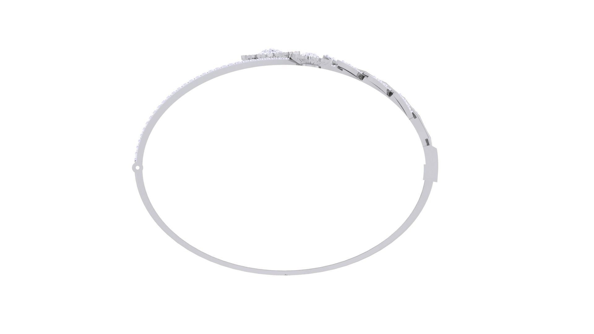 Bi Flower with Leaves  High Jewelry Italian Diamond Bracelets  3D print model_12