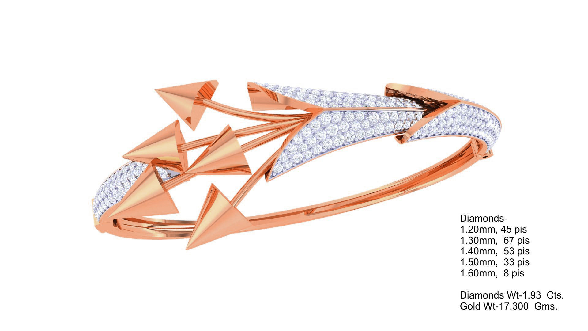 Arrows of Love High Jewelry Italian Diamond Bracelets 3dm stl 3D print model_3