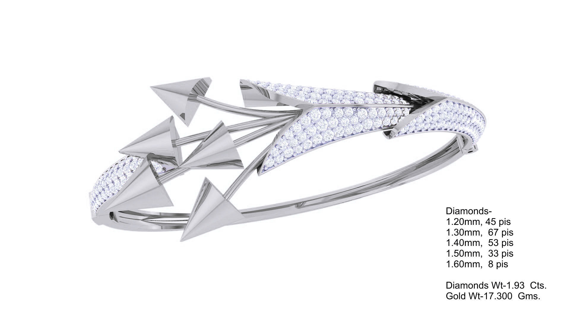 Arrows of Love High Jewelry Italian Diamond Bracelets 3dm stl 3D print model_1